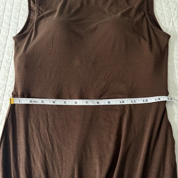 OGL Brami Tank Dress Scoop Back Brown Midi Stretch Sleeveless M - Picture 7 of 9